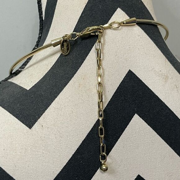 Chicos Long Tassel Necklace Gold Ceramic Adjustable - Picture 4 of 6